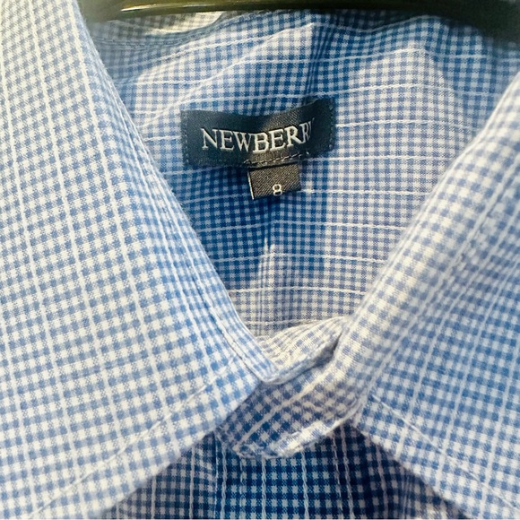 Boys Blue Checked Long Sleeves Size 8 - Picture 3 of 3